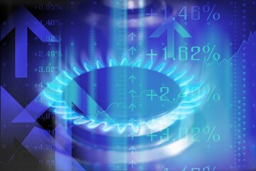 Natural blue gas burners with graph and charts