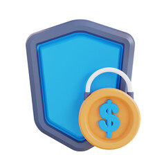 3d illustration of financial security