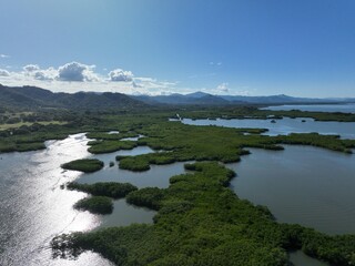 Tropical islands and mangrove in the Golfo de Nicoya, Isla Venado, in the Pacific coast of Costa Rica