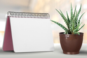 Desktop classic office notebook on the desk