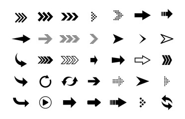 arrow black icon set. icon material for various arrows