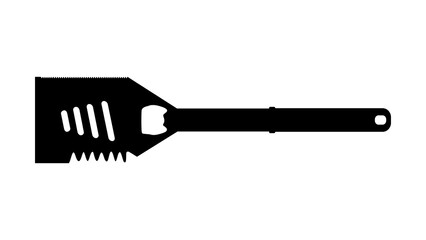 The best 4 in 1 BBQ Grill Spatula silhouette, isolated on white background. Vector illustration in trendy style. Editable graphic resources for many purposes. 