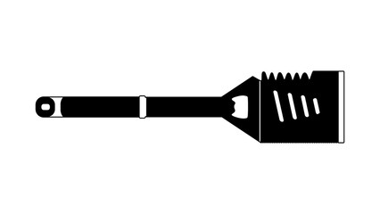 The best 4 in 1 BBQ Grill Spatula, black simple flat icon, isolated on white background. Vector illustration in trendy style. Editable graphic resources for many purposes. 