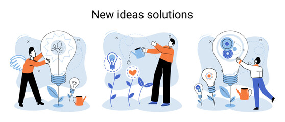 Idea and creative metaphor. Smart business opportunities, direction of development, search for new solutions and direction of development. New business idea of leadership. Investing in innovation