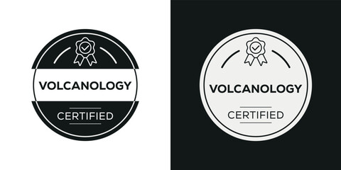 Creative (Volcanology) Certified badge, vector illustration.