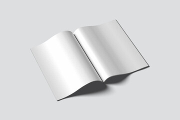 Magazine mockup with blank pages