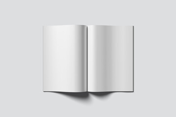 magazine mockup with blank pages