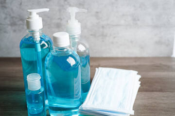 Alcohol sanitizer gel for washing hand protect infection coronavirus.