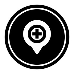 Location add circular glyph icon
