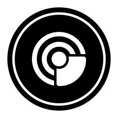 Radar circular glyph icon