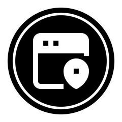 Web Page Location circular glyph icon