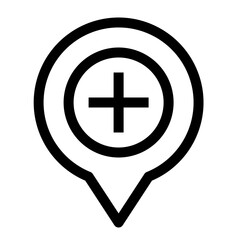 Fototapeta premium Location add line icon