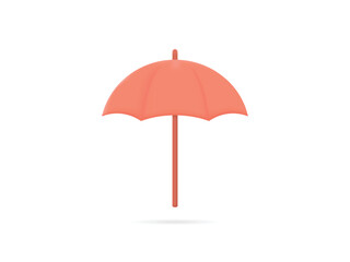 Obraz premium 3D vector red umbrella on white background