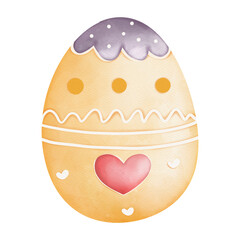 Watercolor Cute Easter Egg, Bunny Easter Hunt Egg, Easter Elements