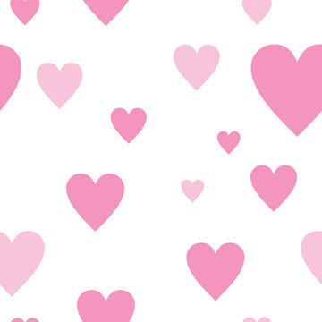 Heart shape pink seamless pattern for fabric or wallpaper