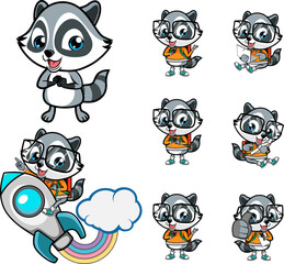 Racoon mascot template 