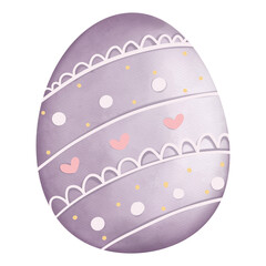 Watercolor Cute Easter Egg, Bunny Easter Hunt Egg, Easter Elements