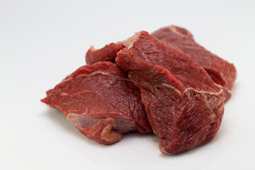 Fototapeta premium raw beef isolated on white background