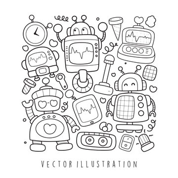 robot colouring page for kids