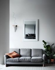 living room interior design, illustration, Generative AI