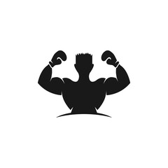 The logo design is fight boxing
