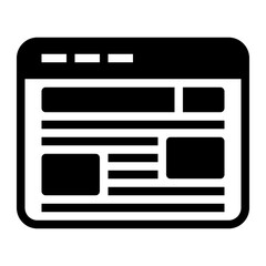 Obraz premium Web Page Browser glyph icon