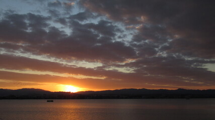 Fototapeta na wymiar Sunrise at Lake Biwa