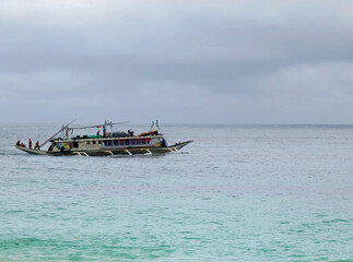 Obraz premium Passenger Boat Ocean Boracay Island Philippines Asia