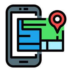 Fototapeta premium Map Flag filled flat icon