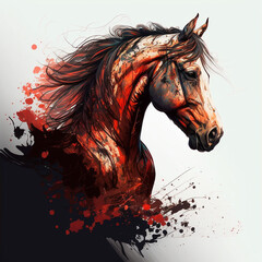 Horse Equine Equestrian Stallion Mare Animal Portrait Vector Art  