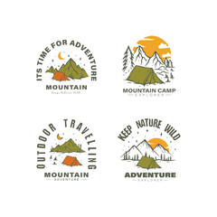 Vintage retro mountain illustration vector. Suitable for your clothes icon or sticker print template