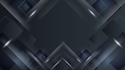 Abstract polygonal digital black geometric shape subtle vector technology background.
