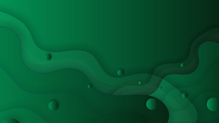 Abstract polygonal digital green geometric shape subtle vector technology background.