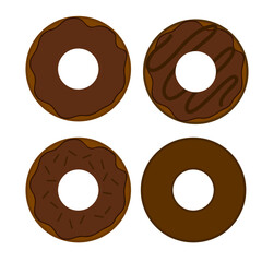 set of donuts isolated on white