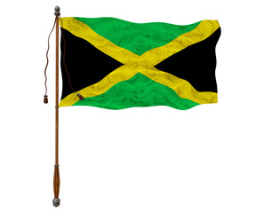 National flag of Jamaica. Background  with flag  of  Jamaica