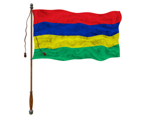 National flag of Mauritius. Background  with flag of Mauritius.
