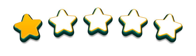 3D star rating icon png