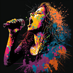 Singing Singer Music Band Famous Vector Art AI Generated
