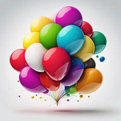 A playful arrangement of brightly colored balloons - Ai 