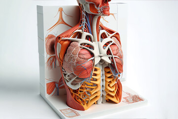 Artwork illustration of a human anatomy torso. Generative ai