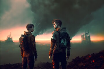 Two brothers in a post-apocalypse world