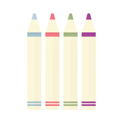 Color markers of 4 colors on an isolated white background. A set of stationery. Vector illustration