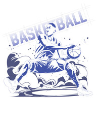comic style basketball player illustration
