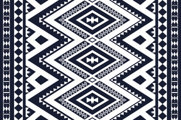 Geometric ethnic pattern traditional Design for background,carpet,wallpaper,clothing,wrapping,Batik,fabric,sarong,Vector illustration embroidery style.