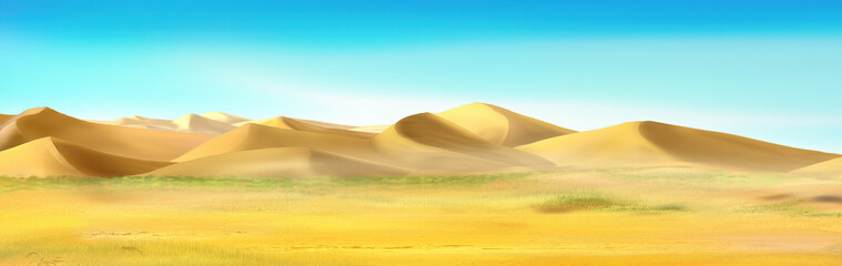 Fototapeta na wymiar Sand dunes in the desert illustration