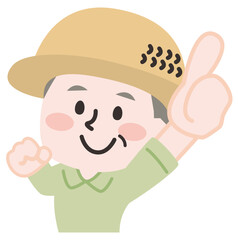 農家のシニア男性のイラスト 