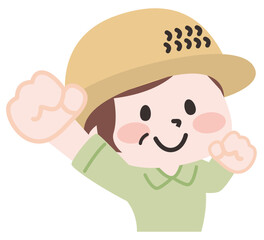 農家のシニア女性のイラスト 