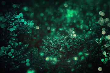 Fototapeta na wymiar Abstract green glitter bokeh background. Generative AI.