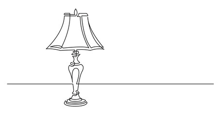 continuous line drawing of elegant classic table lamp - PNG image with transparent background