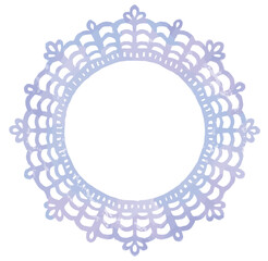 アンティークなレース(ドイリー)風フレーム。水彩風、ベクター素材